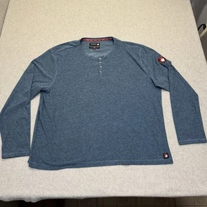 Canada Weather Gear Henley Shirt Mens 2XL Heather Teal Blue Long Sleeve Soft - Picture 1 of 11