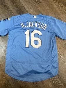 Maglia cucita Majestic Kansas City Royals Bo Jackson #16 blu uomo taglia 44 - Foto 1 di 9