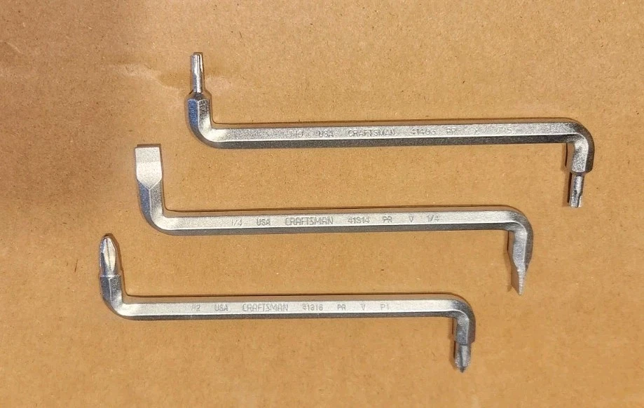 Craftsman Offset Screwdriver Set Of 3 Flat 1/4" Phillips P1 P2 Torx T10 T15 USA - Image 1 of 1