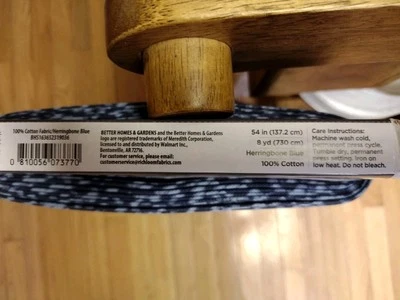 Better Homes & Gardens 100% Cotton Herringbone Blue 8 Yards Fabric Full Bolt - Image 1 of 3
