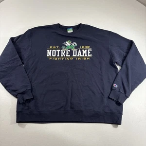 Notre Dame Fighting Irish Champion Eco Fleece Crewneck Sweater Navy XL 1842 Logo - Picture 1 of 7