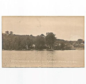 Antigua postal con foto real de los campamentos de primavera de los lagos de Maine de Belgrado - Imagen 1 de 3