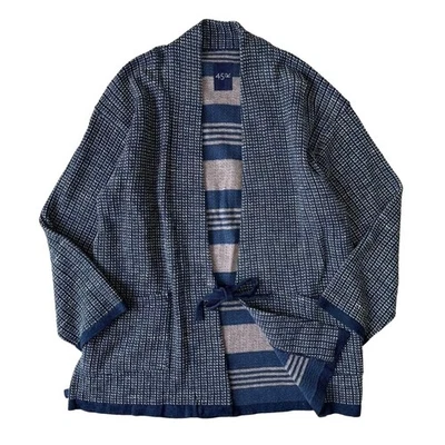 Chaqueta Blusa 45R 45rpm Algodón Lino Seda Índigo Talla 3 Hecha en Japón Foto 1 de 4