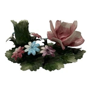 Vintage Capodimonte Porcelain Floral Piece~Hand Painted Candleholder - Picture 1 of 11
