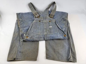 Vintage Lee sanforisierte gestreifte Denim Latzhose gut getragen 36" x 27" (gesäumt) - Bild 1 von 12