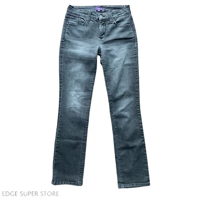 NYDJ Dark Gray Wash Distressed Lift Tuck Skinny Leg Stretch Pants Jeans Size 2 Foto 1 de 4