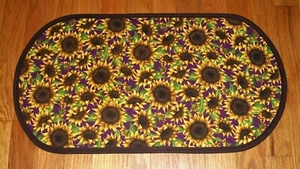 Runner da tavolo nuovo unico fatto a mano girasoli 13x24 ovale trapuntato - Foto 1 di 4