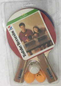 NEU 2 Sportscraft Tischtennispaddel, einer rot & der andere blau drei Bälle - Bild 1 von 2