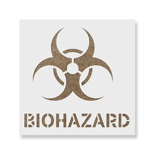 Biohazard Symbol Stencil - Durable & Reusable Mylar Stencils - Picture 1 of 5