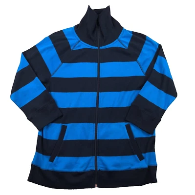 Jones New York Sport Mujer Suéter Chaqueta Talla L Azul Rayas Cremallera Manga Larga Foto 1 de 4