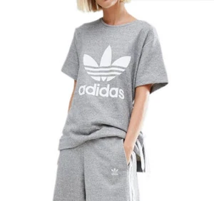 adidas Originals Women's Drawcord T-Shirt Sweat Tee Laced Trefoil Sweatshirt Top - Picture 1 of 9