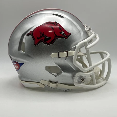 Arkansas Razorbacks CUSTOM Concept Metallic Silver Mini Football Helmet Cover