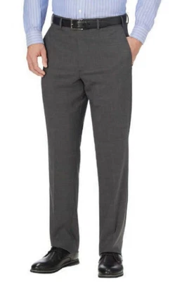 JB BRITCHES Hombre Moda Trek Frente Plano Vestido Pantalones (Carbón, 40w x 32L) Nuevo Sin Etiquetas Foto 1 de 3