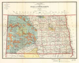 1903 / 1906 Map of the State of North Dakota - Picture 1 of 1