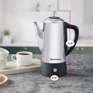 Percolador automático de té de café de acero inoxidable de 6 tazas con función de mantener caliente - Imagen 1 de 4