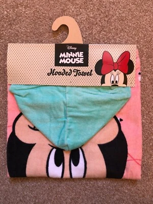 Disney Bath Towel Minnie Mouse Hooded Kids Primark Homeware Holiday 100% Cotton - Image 1 of 3
