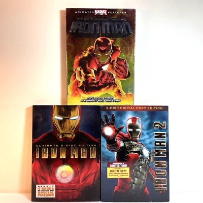 IRON MAN / IRON MAN 2 / INVINCIBLE IRON MAN (DVD) Action Sci-Fi Marvel Superhero - Image 1 of 4