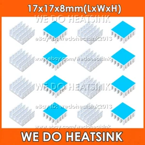 Refroidisseur de radiateur dissipateur thermique à fente argent 17 x 17 x 8 mm avec coussin thermique pour circuit intégré processeur - Photo 1/4