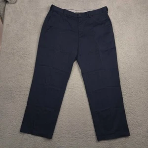 Haggar Iron Free Khaki Pants Mens 38x29 Navy Blue Classic Fit Wrinkle Resistant - Picture 1 of 9