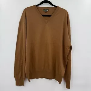 Suéter Orvis Para Hombre XXL Marrón Cuello en V Seda Cachemira Mezcla de Algodón - Imagen 1 de 7