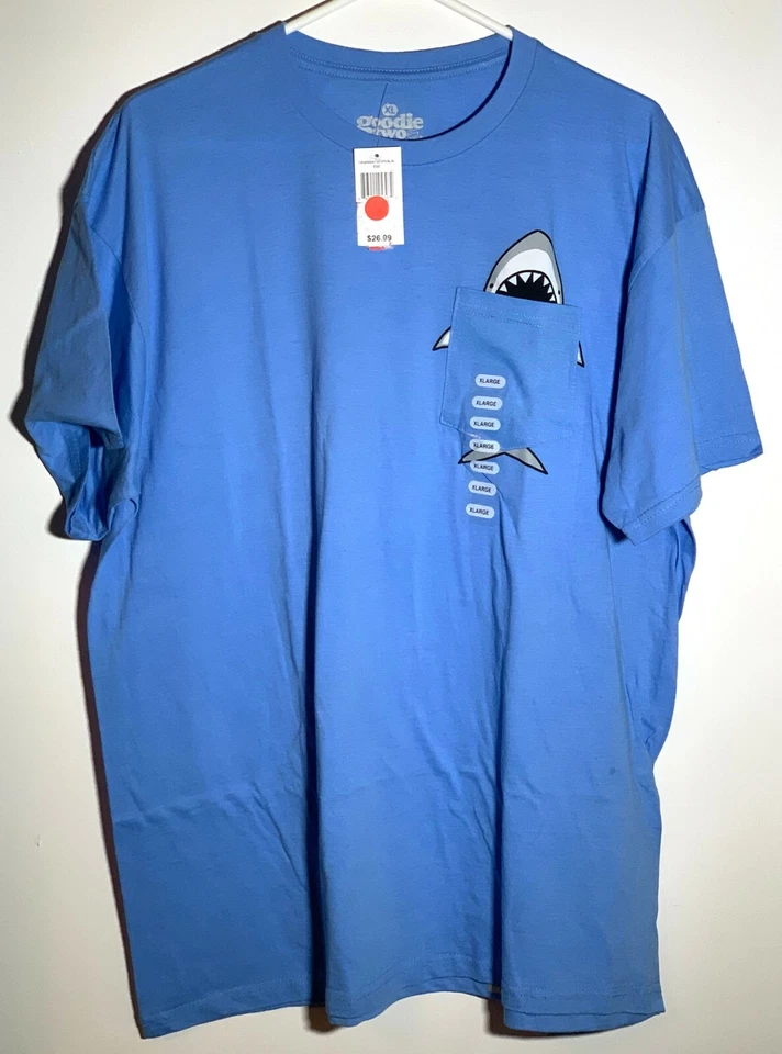 NUEVA NUEVA CON ETIQUETAS Camiseta Sharkbait Azul Jaspeado Bolsillo Talla Extra Grande XL Foto 1 de 1