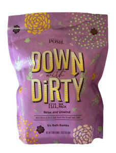 Perfectly Posh Down With Dirty Fizi 6 Pack Bath Bomb Fizzies Lavender Watermint