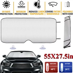 Foldable Car Windshield Sun Shade Visor Auto Front Window UV Block Shield Cover - Picture 1 of 11