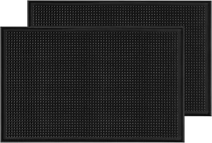 Rubber Bar Mat by Set of 2 (18X12 Inches) | Drying, Durable & Stylish Spill Mat - Picture 1 of 8