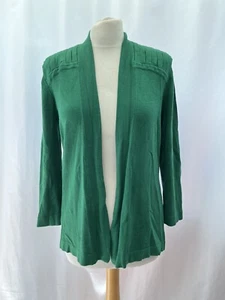 emrald green Cardigan Size M Viscose Blend 3/4 Sleeve V Neck Open Women’s - Picture 1 of 12