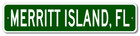 Merritt Island, Florida Metal Wall Decor City Limit Sign - Aluminum