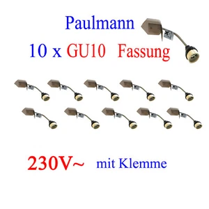 10 x GU10 Fassung mit Klemme 230V~ Hochvolt Halogen Lampenfassung auch LED 220V~ - Bild 1 von 3