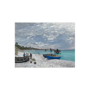 Stampa su Tela su Carta Poster o Quadro Claude Monet The Beach at Sainte-Adresse - Picture 1 of 2