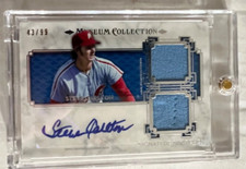 2014 TOPPS MUSEUM STEVE CARLTON PHILLIES HOF AUTO DUAL RELIC #ED 43/99