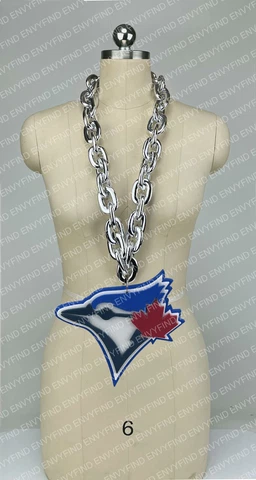 New MLB Toronto Blue Jays Jumbo Big Silver Fan Chain Necklace Foam MI USA Cover