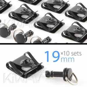 Schnellverschluss-Set D-Ring Stahl für Motorrad 19mm schwarz 10 stücke ε - Bild 1 von 3