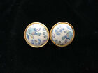 Large Vintage Liberty Tana Lawn Round Clip On Earrings