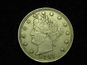 SEMI KEY DATE! AU 1883 LIBERTY V NICKEL NO CENTS IN COLLECTIBLE CONDITION #287G - Picture 1 of 2