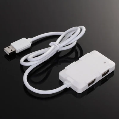 White High Speed 4-Port USB 2.0 Hub Cable for PC Laptop Laptop Notebook Macbook  - Image 1 of 4