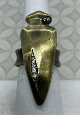 Kendra Scott Sally Antiguo Latón Ajustable Punta de Flecha Anillo Flecha Boho Foto 1 de 4