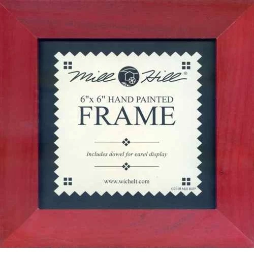 MILL HILL FRAME 6 x 6 in Fits Mill Hill Button & Bead Cross Stitch Kits RED