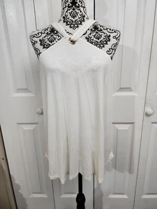 NWT Women's Cable & Gauge Winter White Lightweight Halter Tank Top Size XL - Picture 1 of 11