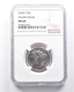 2018-P Washington Quarter Apostle Islands MS68 NGC *7688 - Picture 1 of 3