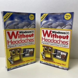 Windows 95 & for 98 Without Headaches VHS Tape 1 & Tape 2 - Vintage PC Tutorial - Picture 1 of 7