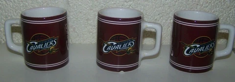 Qty: (3) Cleveland Cavaliers NBA Mini Mug 2oz Shot Glasses Cover