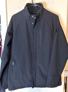 Tumi Metro Softshell black jacket mens sz L fleece lined zippered pockets travel - Picture 1 of 11