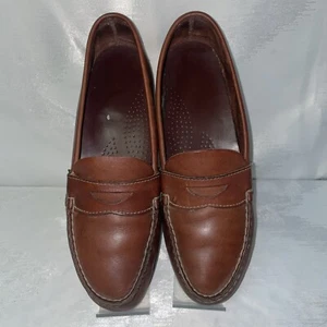 Men's Dexter Leather Penny Loafers Size 8.5 M Brown Classic Leather Shoes - Picture 1 of 6
