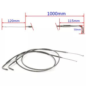 39.5" Throttle Cable for HD Dyna Wide Glide Road King Softail Stainless Steel - Picture 1 of 7