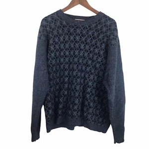 Suéter de Lana Grueso Azul Northern Spirit De Colección Cuello Redondo Talla Grande Azul Argyle - Imagen 1 de 8