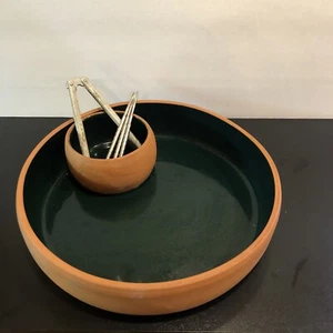 Ciotola dado in terracotta argilla chip dip ceramica Portogallo Southwest Hunt Club ceramica - Foto 1 di 8