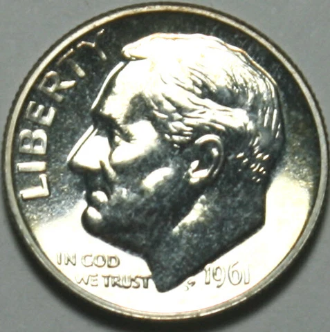 * 1961-P Roosevelt Dime 90% Silver Proof, As Shown [AN03] Cover